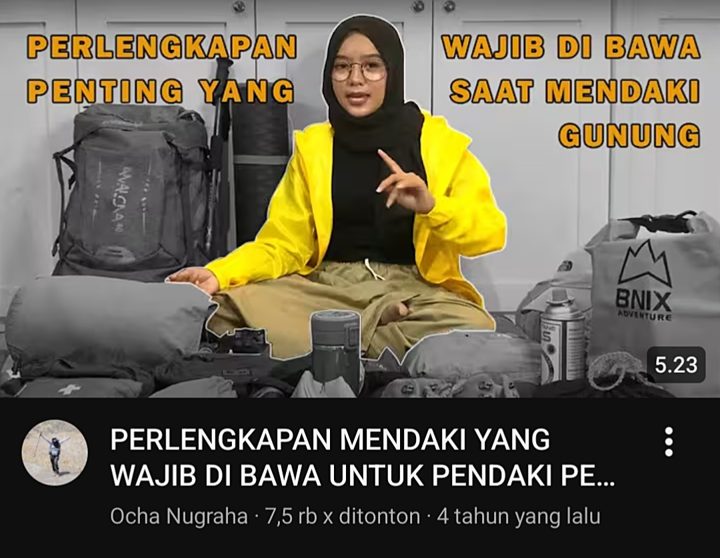Perlengkapan Wajib Mendaki